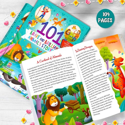 101 Brave And Brilliant Animals Stories - Inside spread - Arabic children’s stories