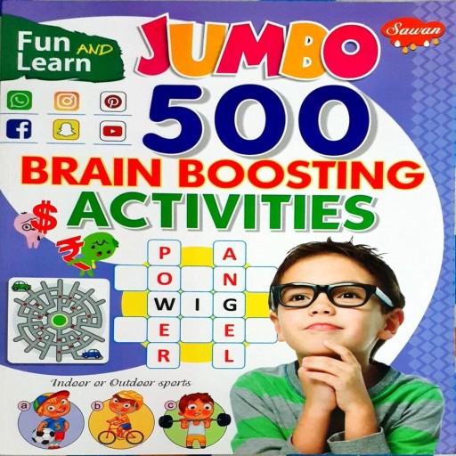 JUMBO 500 Brain Boosting Activities  - Book cover - Arabic children’s stories