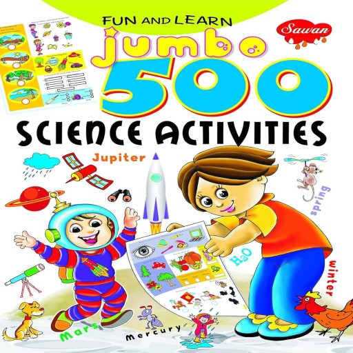 JUMBO 500 Brain Boosting Science Activities  - Book cover - Arabic children’s stories